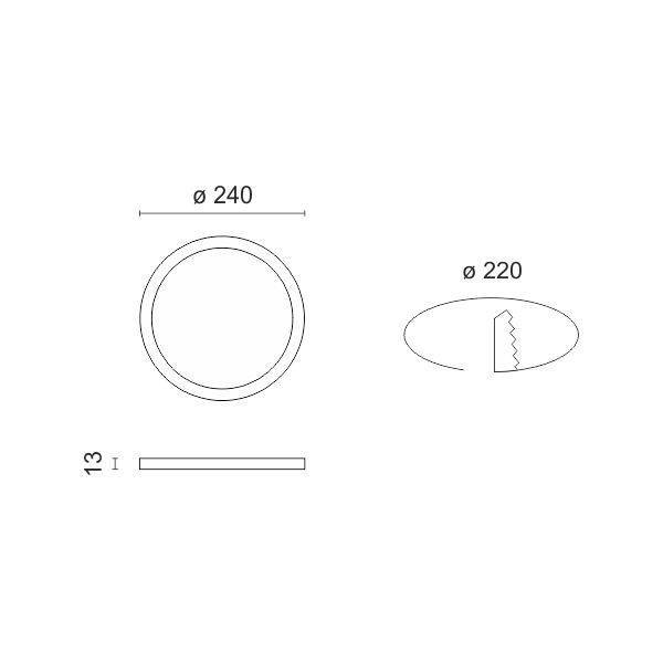 ΧΩΝΕΥΤΟ ΛΕΠΤΟ LED ΟΡΟΦΗΣ 24W 6000K