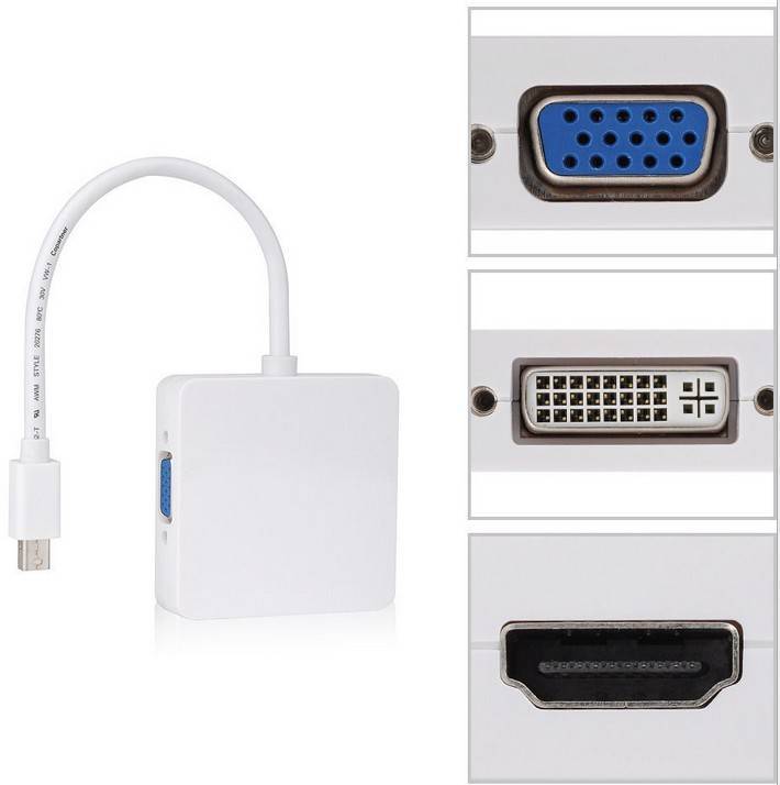 FTT14-015 YBΡΙΔΙΚΟ Converter 3 in/1 out Mini DisplayPort to VGA / HDMI / DVI