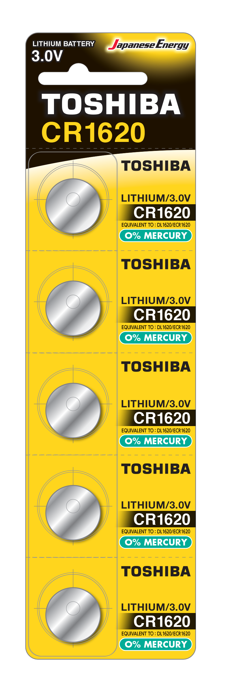 Toshiba CR1620 (blister 5 pcs) - CR1620 PW BP-5N