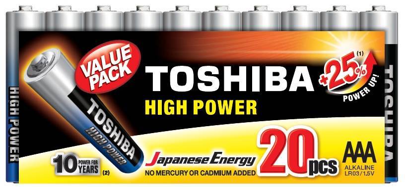 Toshiba High Power AAA (shrink 20 pcs) - LR03GCP MP-20