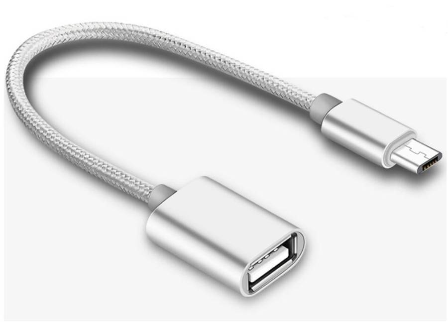 FTT4-053 ΚΑΛΩΔΙΟ Micro USB-OTG 14cm Ασημί