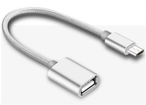 FTT4-053 ΚΑΛΩΔΙΟ Micro USB-OTG 14cm Ασημί